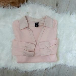 Gap Pink Silk Collar Blouse